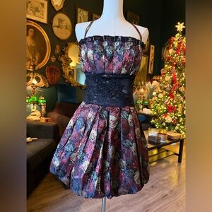 Bebe vintage goth Rose Bubble Dress— Small